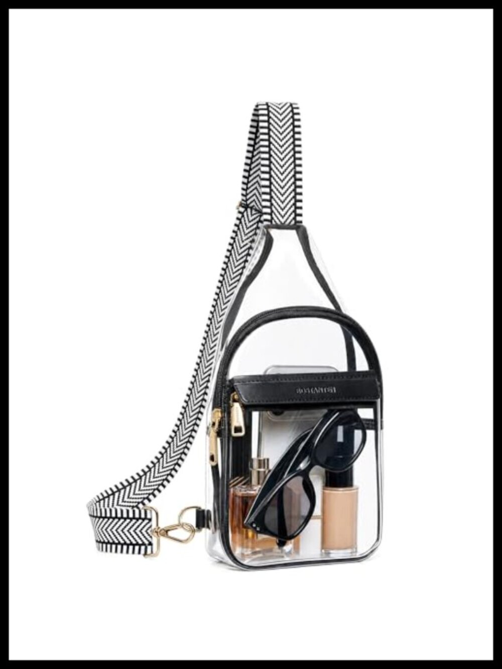 Clear Stadium Approved Crossbody Bag with Wide Shoulder Strap